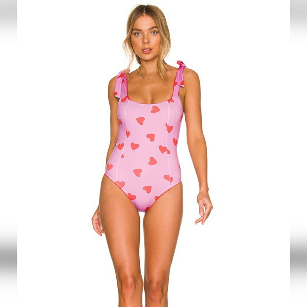 EUC Beach Riot Valentine Heart Swimsuit